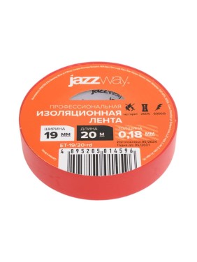 Изоляционная лента Jazzway ПВХ 19мм (рул.20м) красная 5014596