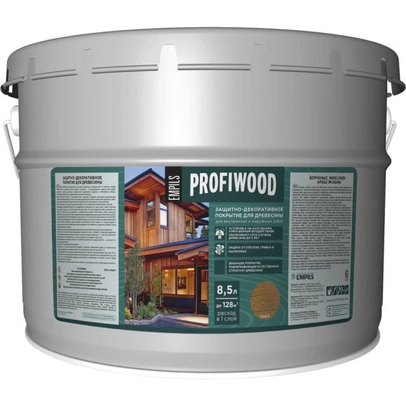 Защитно-декоративное покрытие для древесины PROFIWOOD (орех; 9 л; 8 кг) 75915 Защитно-декоративное покрытие для древесины PROFIWOOD (орех; 9 л; 8 кг) 75915