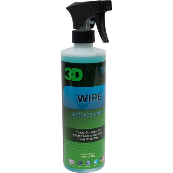 Очиститель перед нанесением защитного покрытия 3D ЛКП Wipe 115OZ16 0.48 л 020858 Очиститель перед нанесением защитного покрытия 3D ЛКП Wipe 115OZ16 0.48 л 020858