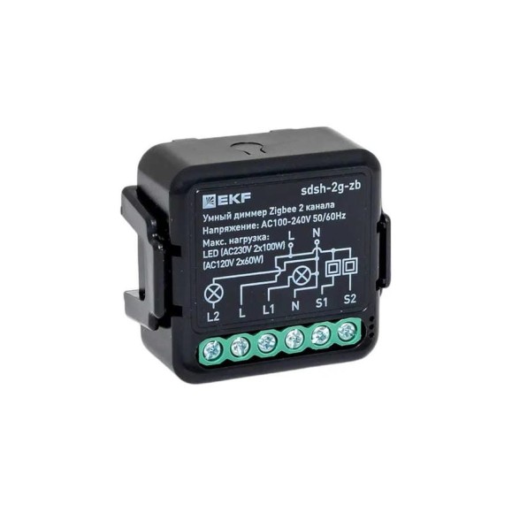 Умный диммер EKF в подрозетник 2-канальный Zigbee Connect Select sdsh-2g-zb Умный диммер EKF в подрозетник 2-канальный Zigbee Connect Select sdsh-2g-zb