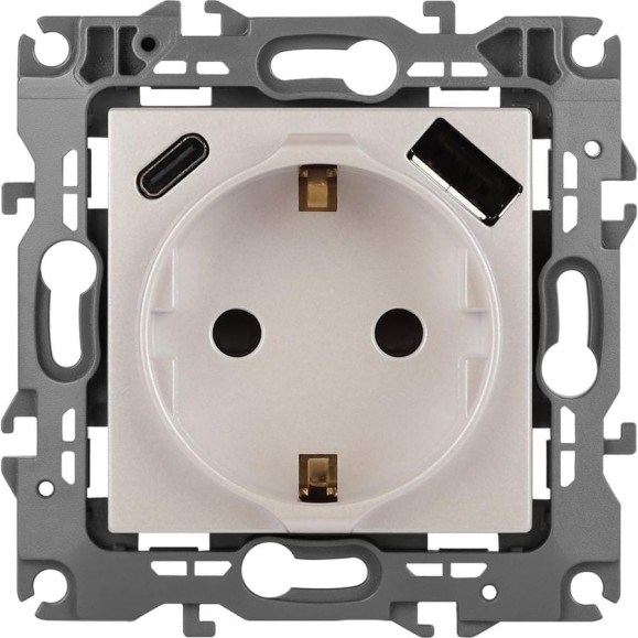 Розетка ЭРА Серия 12 12-4108-15 2PE 16A250В со шторками с USB typeAC 5В3А перламутр Б0067767 Розетка ЭРА Серия 12 12-4108-15 2PE 16A250В со шторками с USB typeAC 5В3А перламутр Б0067767