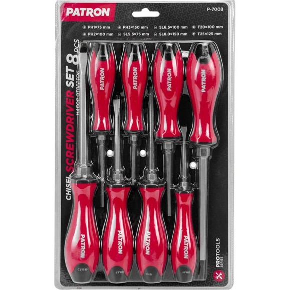 Набор отверток Patron 7 предметов P-7008(64832) Набор отверток Patron 7 предметов P-7008(64832)