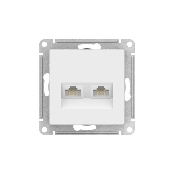 Механизм двойной розетки Systeme Electric GLOSSA PRO RJ11+RJ45, кат.5E, белый GSL000185RU Механизм двойной розетки Systeme Electric GLOSSA PRO RJ11+RJ45, кат.5E, белый GSL000185RU
