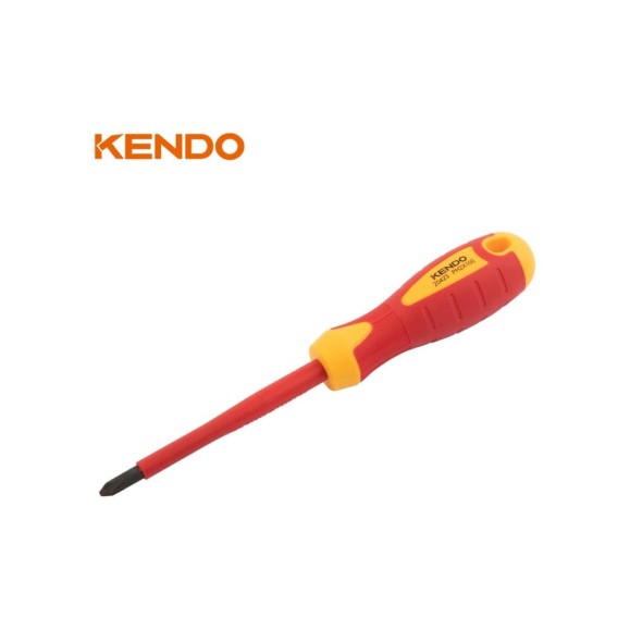 Диэлектрическая отвертка KENDO VDE PH1х80 мм 20422 Диэлектрическая отвертка KENDO VDE PH1х80 мм 20422