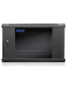 Шкаф 19 настенный W&T 12U 600x600mm черный, дверь стекло, без вентилятора C126060BWS3