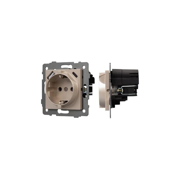 Механизм розетки с USB зарядкой Arlight SCT-MUAA-PL-GD-V 1шт 049821 Механизм розетки с USB зарядкой Arlight SCT-MUAA-PL-GD-V 1шт 049821