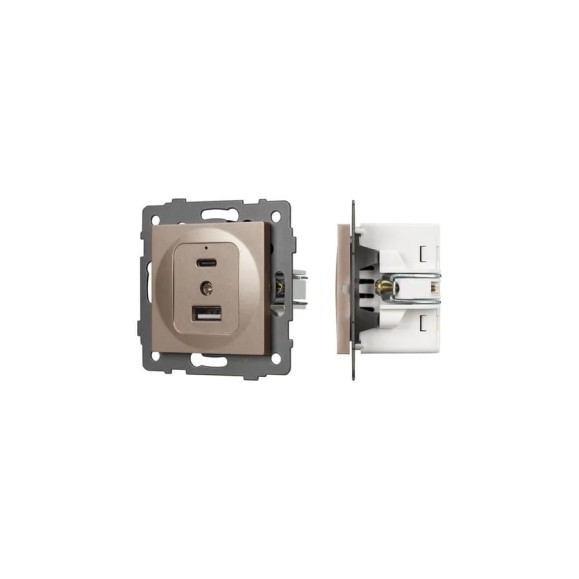 Механизм USB розетки Arlight SCT-MUAC-PL-GD-V 1шт 0 049841