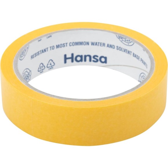 Малярная лента HANSA из японской бумаги Washi для точных краев, желтая, 25 мм x 25 м 701025 Малярная лента HANSA из японской бумаги Washi для точных краев, желтая, 25 мм x 25 м 701025