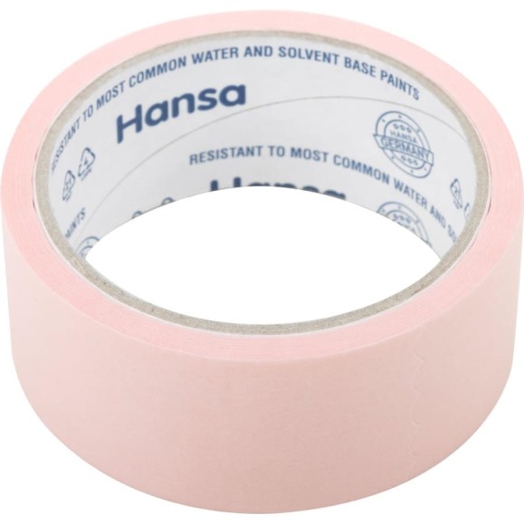 Малярная лента HANSA из японской бумаги Washi для деликатных поверхностей, розовая, 38 мм 25 м 702538