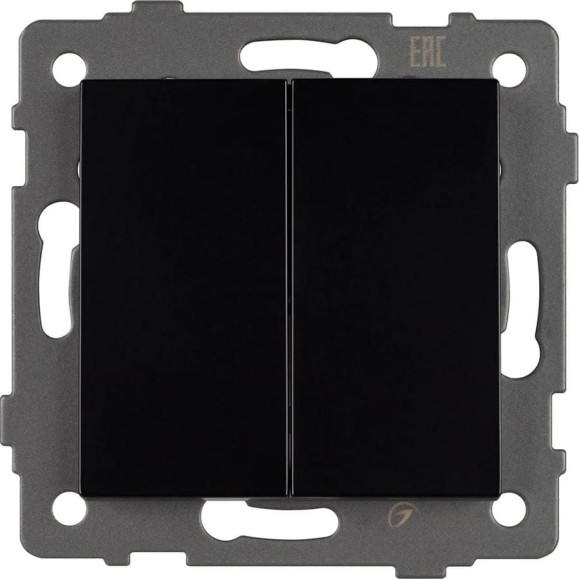 Механизм выключателя двухклавишный проходной Arlight SWT-MKP2-PL-BK-V 1шт 0 049893