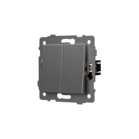 Механизм выключателя двухклавишный проходной Arlight SWT-MKP2-PL-GR-V 1шт 0 049894