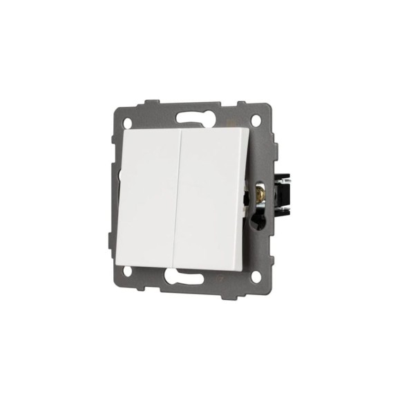 Механизм выключателя двухклавишный проходной Arlight SWT-MKP2-PL-WH-V 1шт 0 049892
