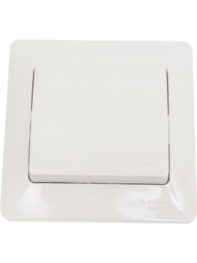 1-клавишный выключатель в сборе Systeme Electric Glossa сх.1, 10ax, молочный GSL000912