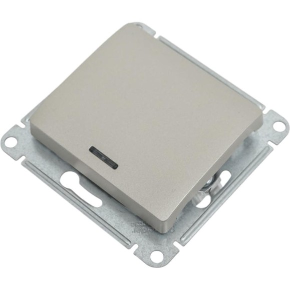 1-клавишный механизм выключателя Systeme Electric скрытой проводки Glossa 10А IP20 1а 10AX платина GSL001213 1-клавишный механизм выключателя Systeme Electric скрытой проводки Glossa 10А IP20 1а 10AX платина GSL001213