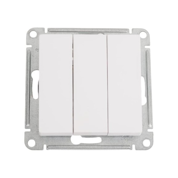 3-клавишный выключатель Systeme Electric Atlasdesign лотос сх.1+1+1, 10ах, механизм ATN001331