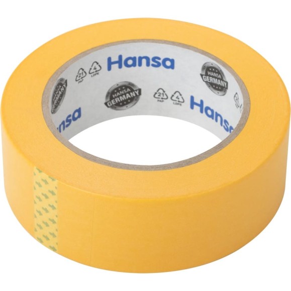 Малярная лента HANSA Professional из японской рисовой бумаги для точных краев, желтая, 38 мм x 50 м 701238