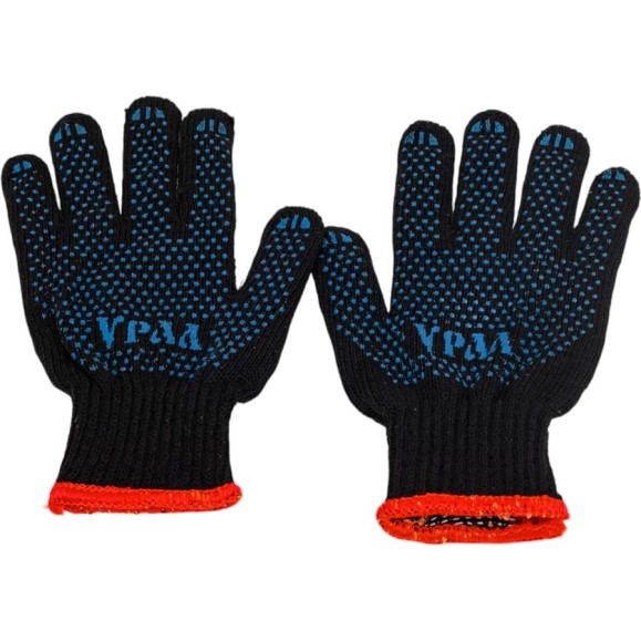 Вязаные зимние перчатки ЕРМАК с ПВХ покрытием, 5 нитей, черные 638-017 Вязаные зимние перчатки ЕРМАК с ПВХ покрытием, 5 нитей, черные 638-017