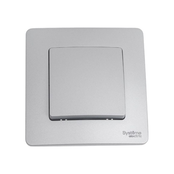 1-клавишный переключатель Systeme Electric BLANCA 10А, 250B, АЛЮМИНИЙ BLNVS010603