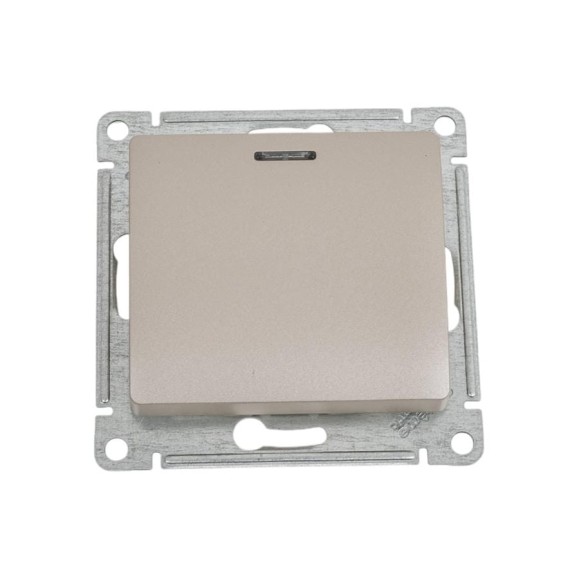 Переключатель Systeme Electric Glossa Платина 1-клавишный с подсветкой, сх.6а, 10AX SE GSL001263 Переключатель Systeme Electric Glossa Платина 1-клавишный с подсветкой, сх.6а, 10AX SE GSL001263