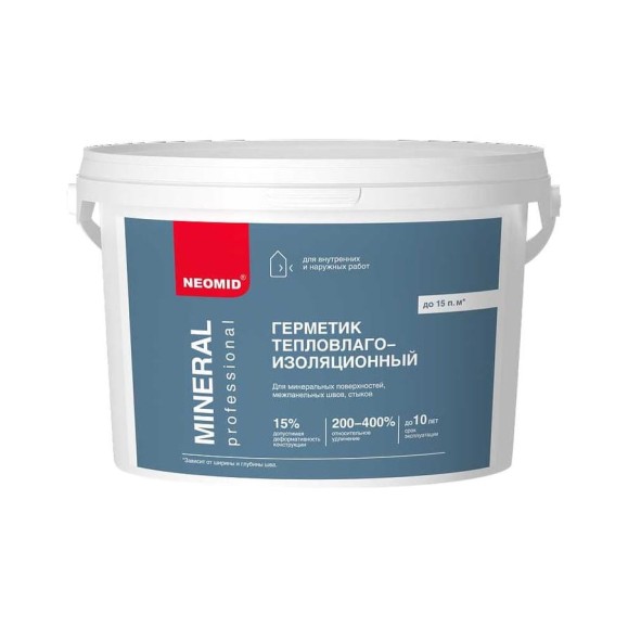 Герметик строительный Neomid mineral professional 3 кг ведро белый Н -ГермMIN_PROFF-3/сер Герметик строительный Neomid mineral professional 3 кг ведро белый Н -ГермMIN_PROFF-3/сер