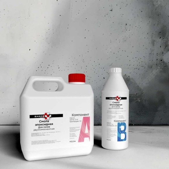 Комплект Смола эпоксидная для полов Saros Polymer 4 кг в пакете 007002