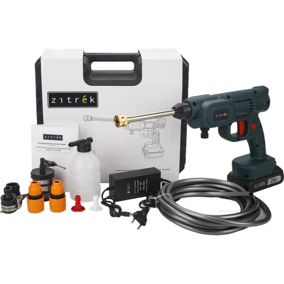 Мойка высокого давления аккумуляторная Zitrek ZKCW20, 30 бар, 1x2.5 Ач 085-2040