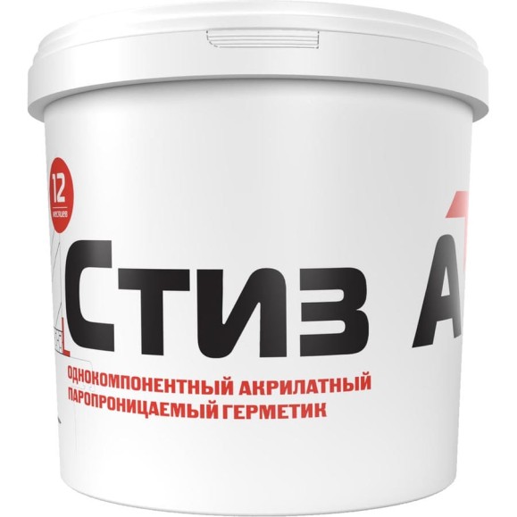 Герметик для монтажа окон акриловый паропроницаемый СТИЗ А ведро 3 кг RM000003631 Герметик для монтажа окон акриловый паропроницаемый СТИЗ А ведро 3 кг RM000003631