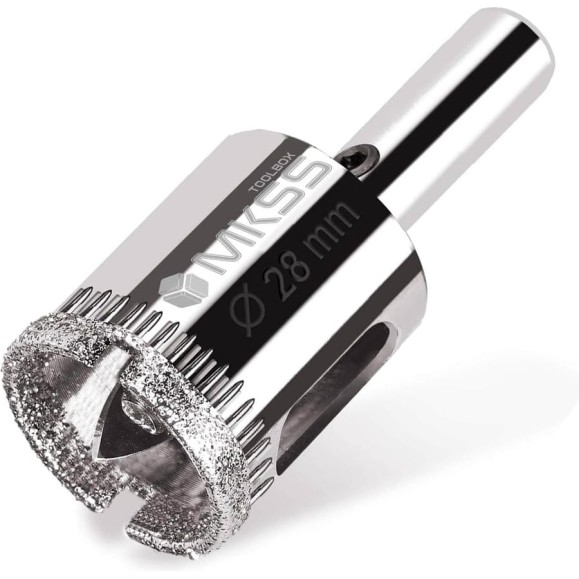 Коронка алмазная по керамике и стеклу с центрирующим сверлом MKSS Toolbox 28 мм KS-28 Коронка алмазная по керамике и стеклу с центрирующим сверлом MKSS Toolbox 28 мм KS-28