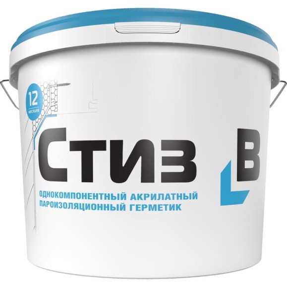Акриловый пароизоляционный герметик для монтажа окон СТИЗ В ведро 7 кг RM000003637 Акриловый пароизоляционный герметик для монтажа окон СТИЗ В ведро 7 кг RM000003637