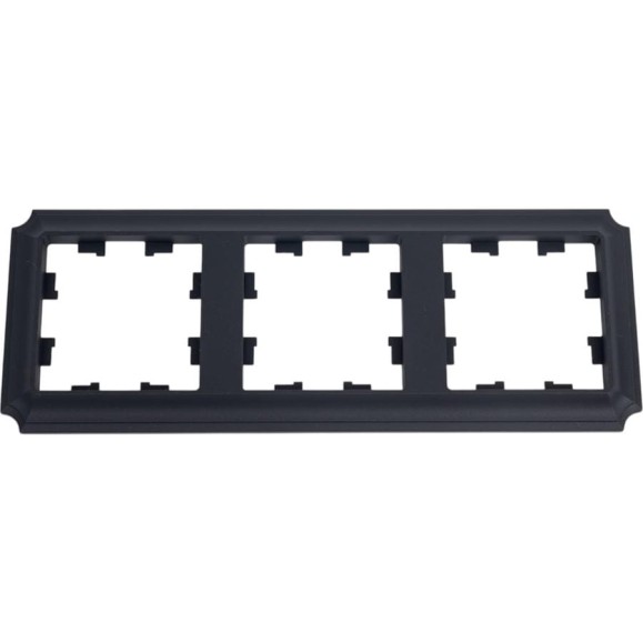 3-постовая рамка Systeme Electric Atlasdesign antique, универсальная, базальт ATN101403
