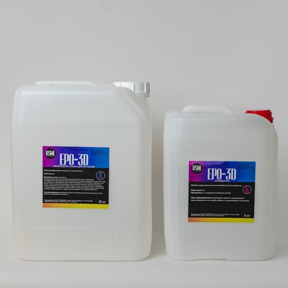 Прозрачная смола для полов РУ-СМОЛА Epo-3D 15 кг EPO3D-15