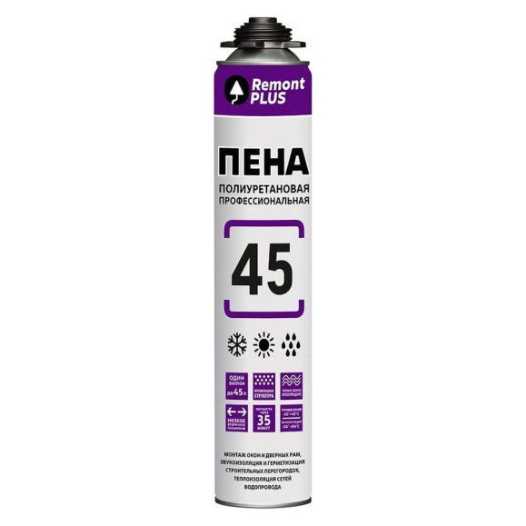 Пистолетная пена MASTERTEKS REMONT PLUS PRO всесезонная 12 53458 Пистолетная пена MASTERTEKS REMONT PLUS PRO всесезонная 12 53458