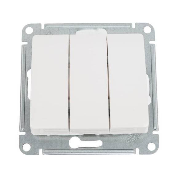 3-клавишный выключатель Systeme Electric Glossa Молочный, сх.3, 10AX SE GSL000931 3-клавишный выключатель Systeme Electric Glossa Молочный, сх.3, 10AX SE GSL000931