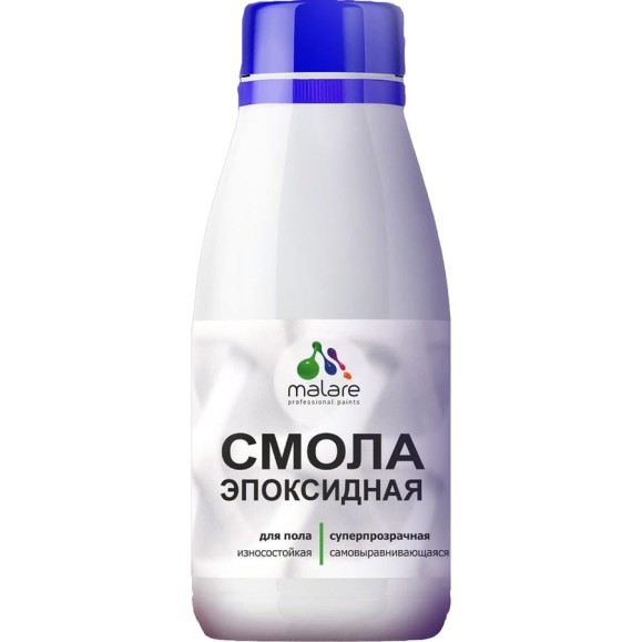 Смола эпоксидная для пола MALARE 2К, двухкомпонентная высокотекучая износостойкая самовыравнивающаяся, кристально-прозрачная, 300 г ЭСПОЛПР0030 Смола эпоксидная для пола MALARE 2К, двухкомпонентная высокотекучая износостойкая самовыравнивающаяся, кристально-прозрачная, 300 г ЭСПОЛПР0030