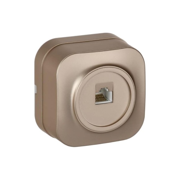 Розетка компьютерная IEK GLORY RJ45 кат.5E о/у РК10-ХШм шампань матовый EKH10-K37M Розетка компьютерная IEK GLORY RJ45 кат.5E о/у РК10-ХШм шампань матовый EKH10-K37M