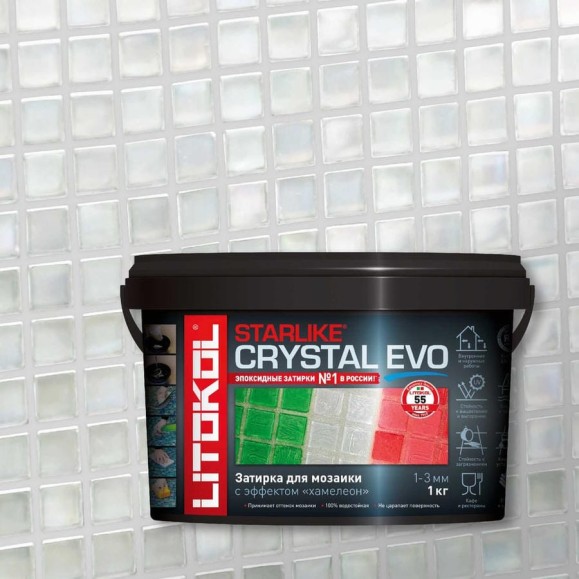 Эпоксидный состав для укладки и затирки мозаики LITOKOL STARLIKE EVO S.700 CRYSTAL 485460002 Эпоксидный состав для укладки и затирки мозаики LITOKOL STARLIKE EVO S.700 CRYSTAL 485460002