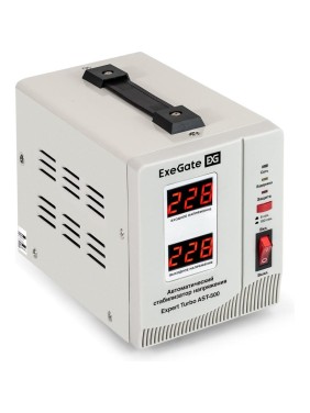 Стабилизатор напряжения ExeGate Expert Turbo AST-500 500ВА, вход 80-260В, двойная цифр. индикация вход/вых. напряжения, выход 220В±8 , КПД 98 , 5 уровней защ 291728