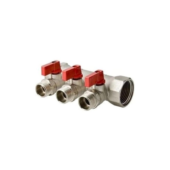 Коллектор с шаровыми кранами ООО ПКФ Сварком 3 выхода 1x1/2 нар рез (VTc.580.N) (1 шт.) СанТех s034001 Коллектор с шаровыми кранами ООО ПКФ Сварком 3 выхода 1x1/2 нар рез (VTc.580.N) (1 шт.) СанТех s034001