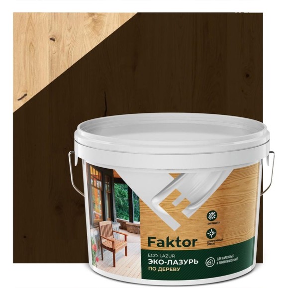 Эко-лазурь ЯРОСЛАВСКИЕ КРАСКИ FAKTOR для древесины тик, ведро 2,7 кг О06862 Эко-лазурь ЯРОСЛАВСКИЕ КРАСКИ FAKTOR для древесины тик, ведро 2,7 кг О06862