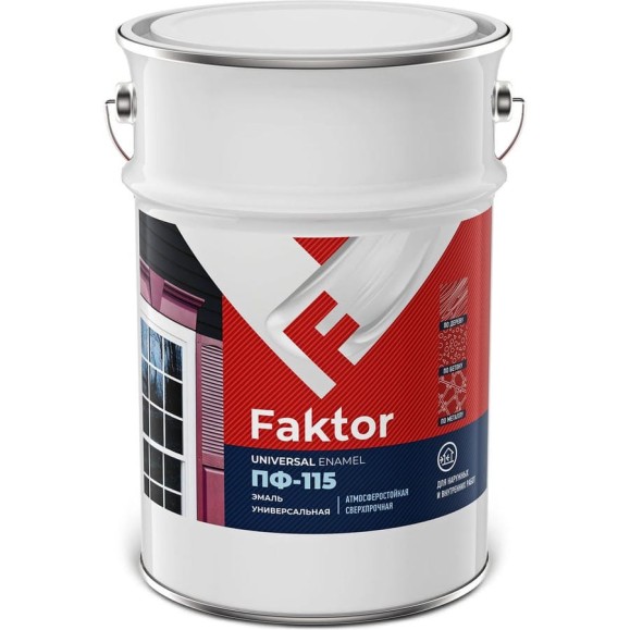 Эмаль ЯРОСЛАВСКИЕ КРАСКИ FAKTOR ПФ-115 черная, банка 6кг 221101 Эмаль ЯРОСЛАВСКИЕ КРАСКИ FAKTOR ПФ-115 черная, банка 6кг 221101