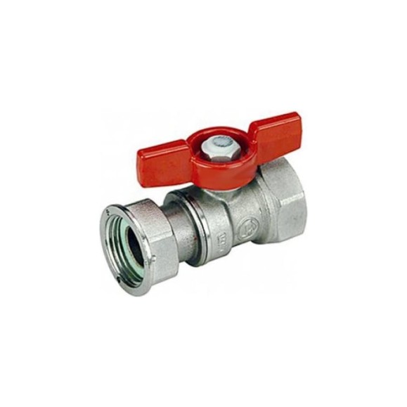 Кран шаровой для счетчиков Giacomini 3/4”F x 1”гайка, ручка-бабочка, красная, ВР-отвод накидная гайка, хромир GIA R251PX005 Кран шаровой для счетчиков Giacomini 3/4”F x 1”гайка, ручка-бабочка, красная, ВР-отвод накидная гайка, хромир GIA R251PX005