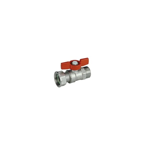 Кран шаровой для счетчиков Giacomini 3/4M x 3/4, ручка-бабочка, красная, НР-отвод накидная гайка, хромирова GIA R254PX004 Кран шаровой для счетчиков Giacomini 3/4M x 3/4, ручка-бабочка, красная, НР-отвод накидная гайка, хромирова GIA R254PX004