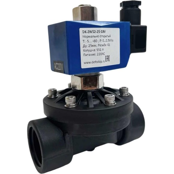 Соленоидный клапан DELTAKIP DK-2W52 (Ду 25, S51H, 220 V AC) DK-H0000098 Соленоидный клапан DELTAKIP DK-2W52 (Ду 25, S51H, 220 V AC) DK-H0000098