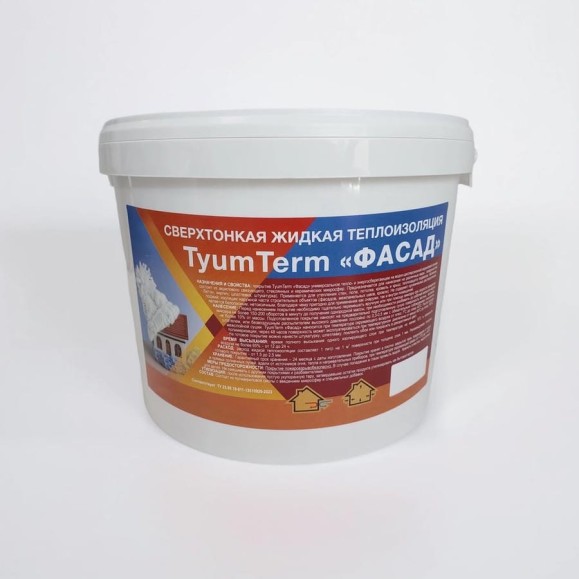 Жидкая теплоизоляция TyumTerm Фасад W 10л, 7кг 4657840570031 Жидкая теплоизоляция TyumTerm Фасад W 10л, 7кг 4657840570031