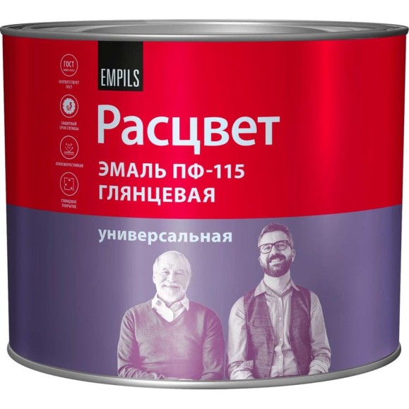 Эмаль Расцвет ПФ-115 черная, 1.9 кг 10094 Эмаль Расцвет ПФ-115 черная, 1.9 кг 10094