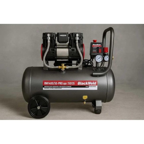 Компрессор коаксильный безмасляный BlackWeld BW1400/50-PRO 50л 150135