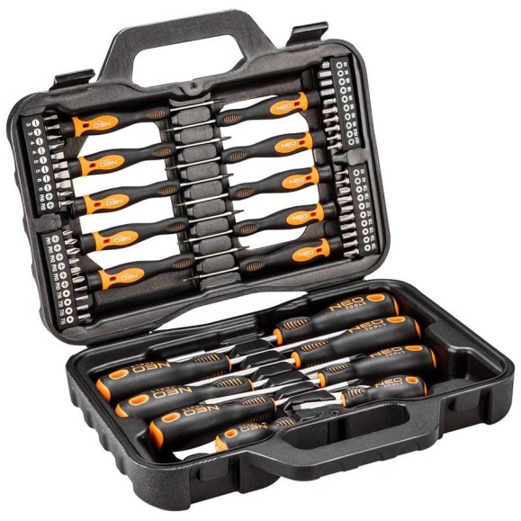 Набор отверток и насадок 58 штук NEO Tools сталь S2, Torx( T) PH SL 04-211 Набор отверток и насадок 58 штук NEO Tools сталь S2, Torx( T) PH SL 04-211