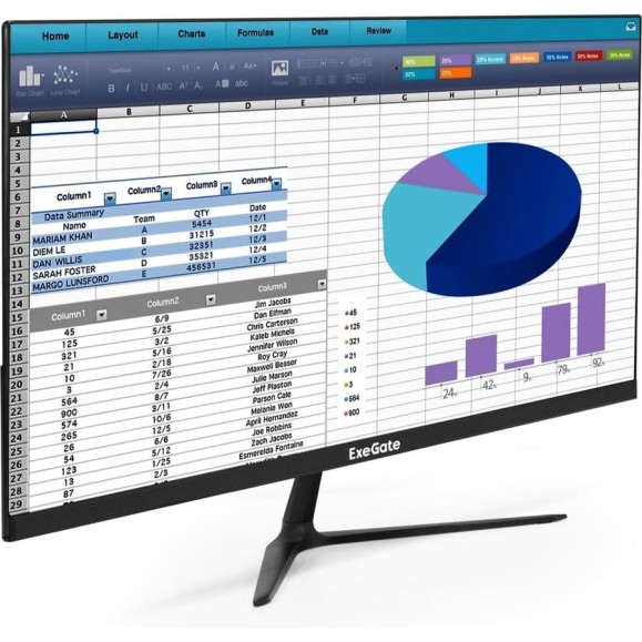 Монитор безрамочный ExeGate 23.8" SmartView EP2407TA IPS LED Grade A+, FHD, 1920x1080 75Гц, 16:9, 250cd/m2, 1000:1, 178/178, с внутренним БП и аудио выходом 295525