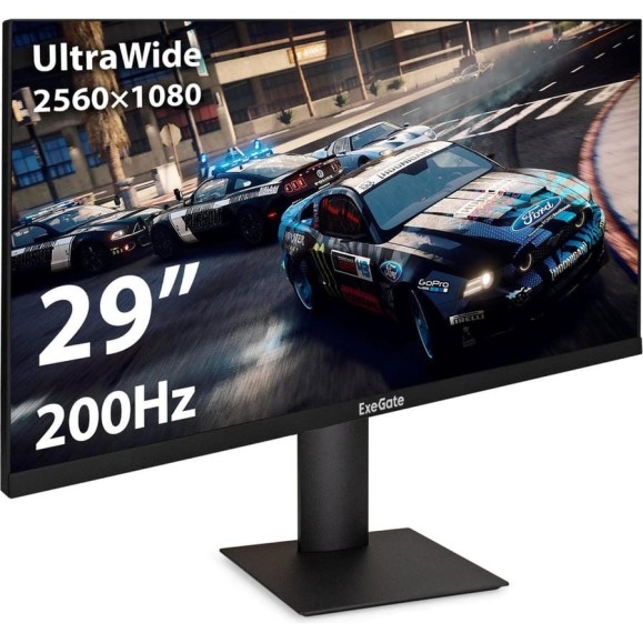 Монитор ExeGate 29" Combat EC1500 IPS LED Grade A+, 2K, 2560x1080 200Гц WFHD, 21:9, 250 cd/m2, 1000:1, 178/178, 1ms, Speakers, 2xHDMI2.0, игровой 297301