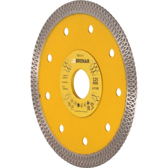 Диск алмазный BRENAR Тонкорез X-Type 125x1.2 мм B203-01 Диск алмазный BRENAR Тонкорез X-Type 125x1.2 мм B203-01